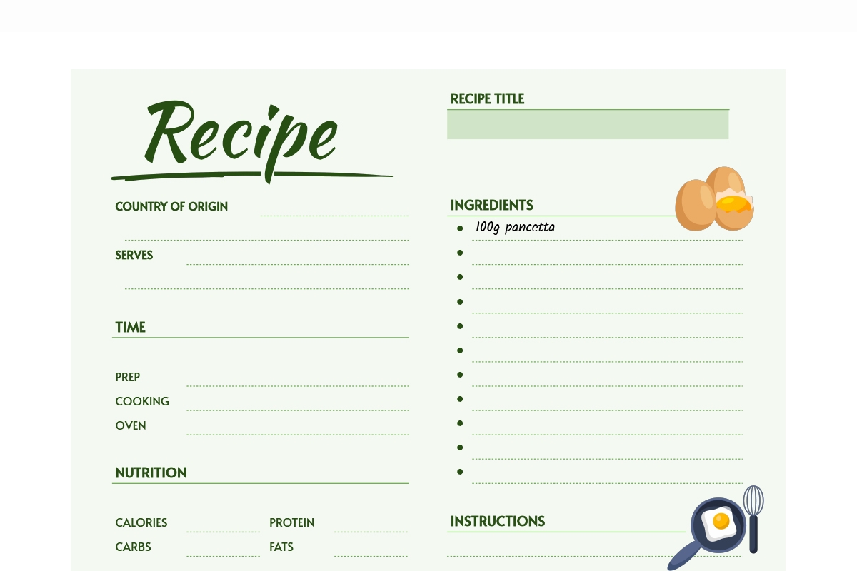 100 Recipe Templates In Google Docs Free 