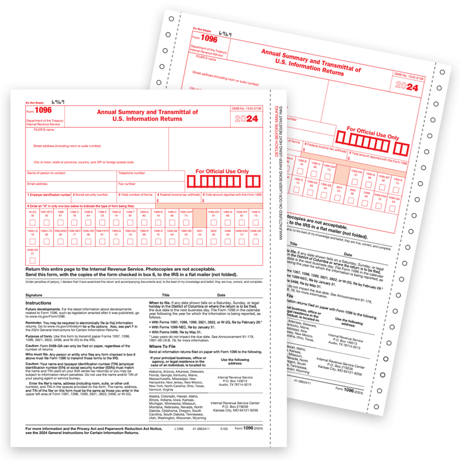 1096 Tax Forms Summary Transmittal Of 1099 DiscountTaxForms