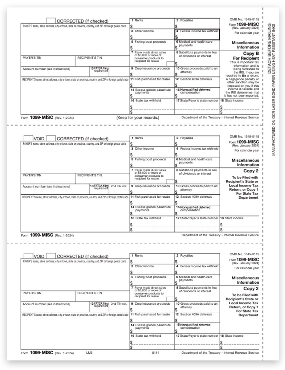 Print 1099 Form Template