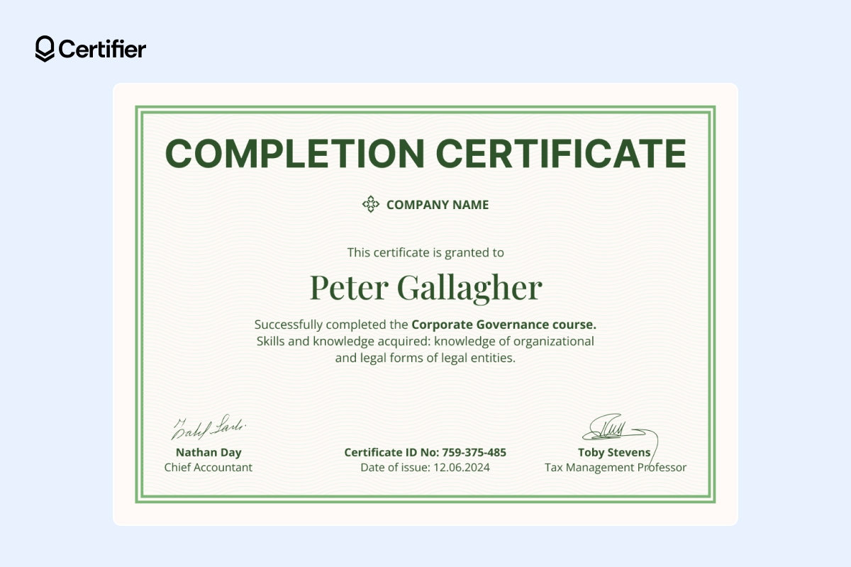 18 Free Certificate Of Completion Templates To Print Or Edit Online