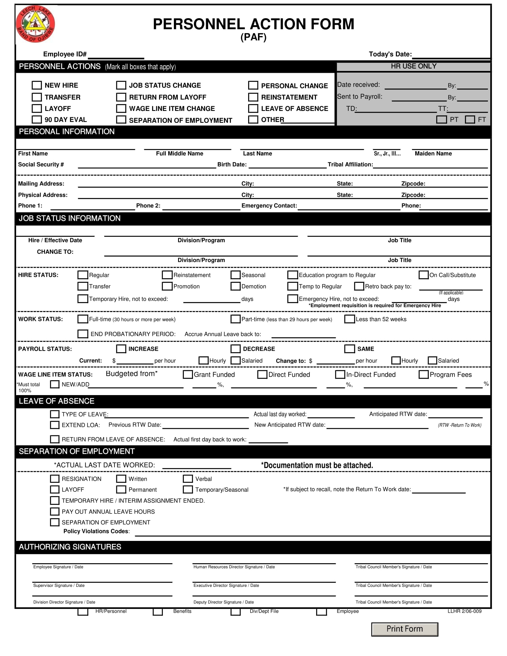 24 HR Forms Examples To Download