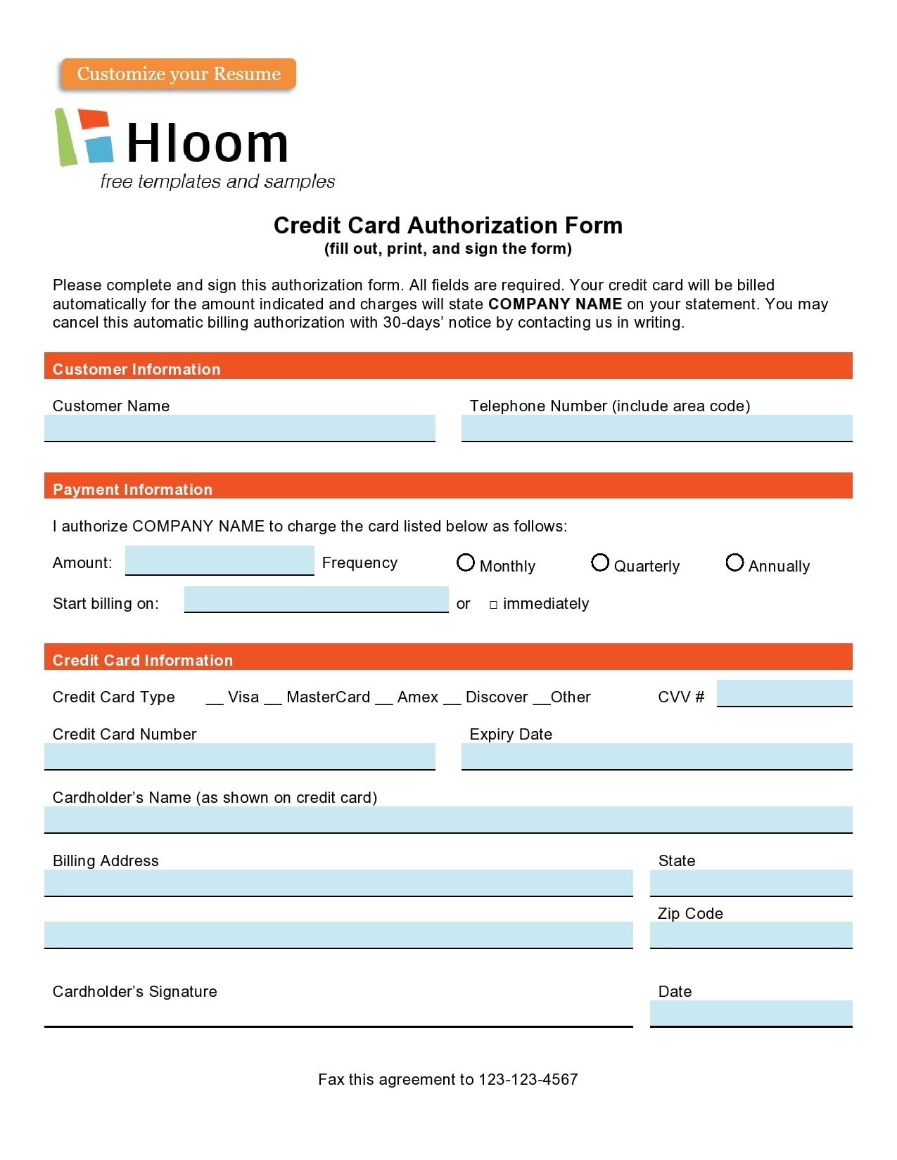 28 Best Credit Card Authorization Form Templates