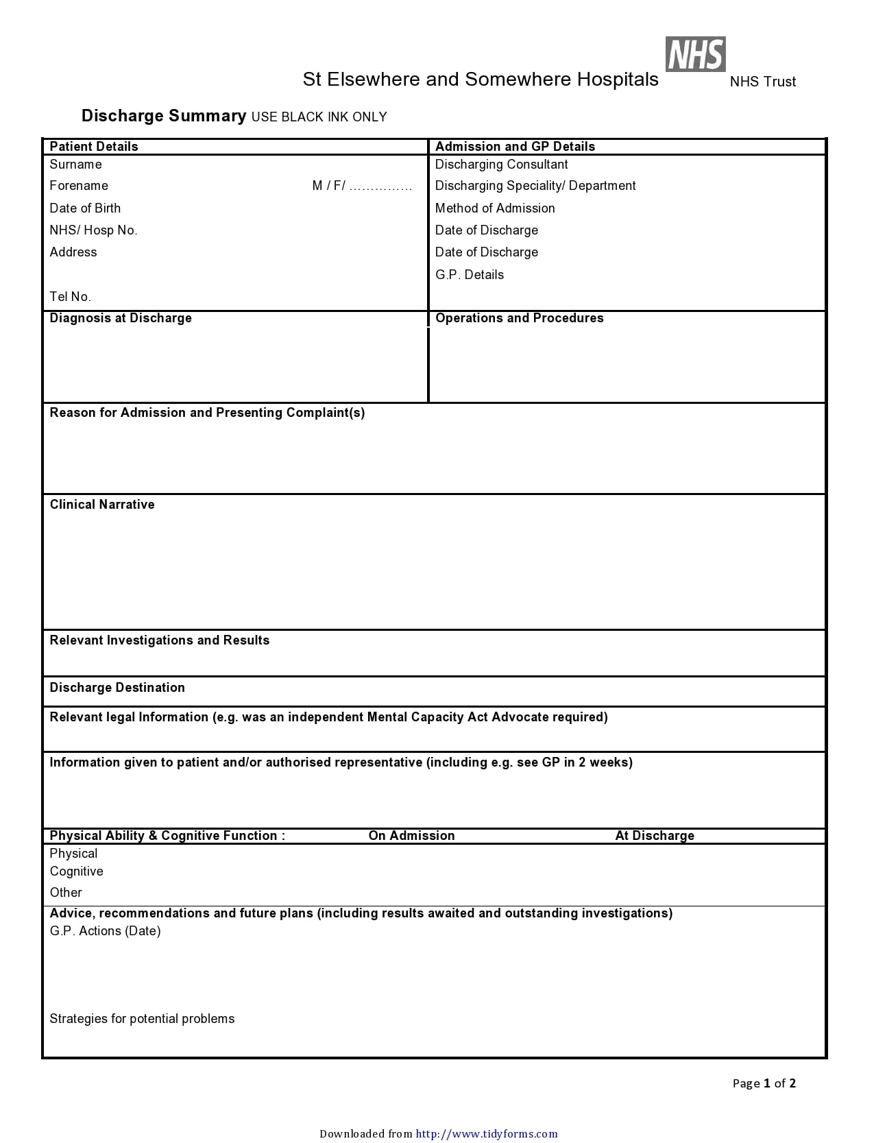 30 Hospital Discharge Summary Templates Examples 