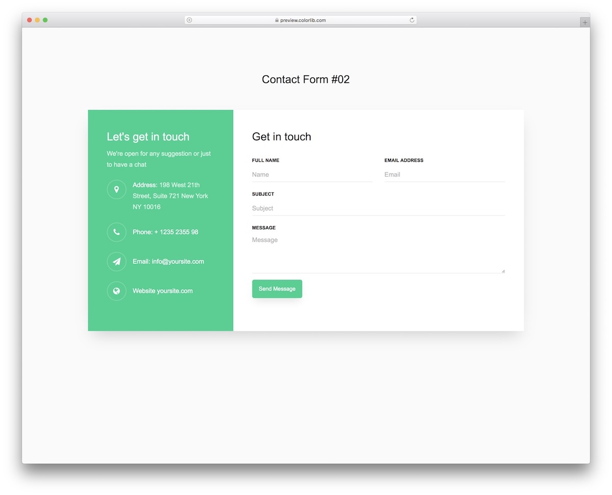 40 Best Free HTML5 CSS3 Contact Form Templates 2025 Colorlib