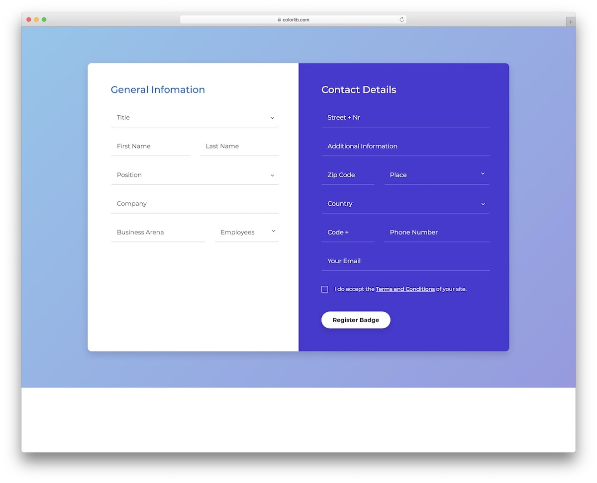 40 Best Registration Forms Website Templates 2025 Colorlib