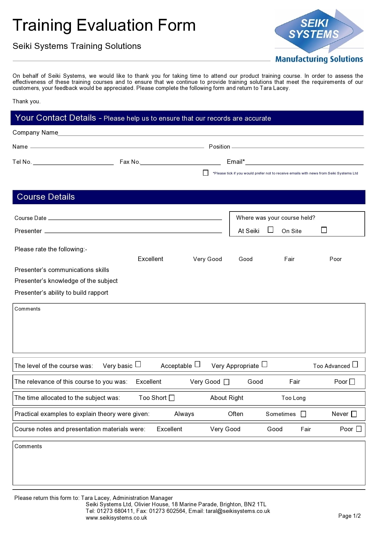 40 Free Training Evaluation Forms Feedback Survey Templates 