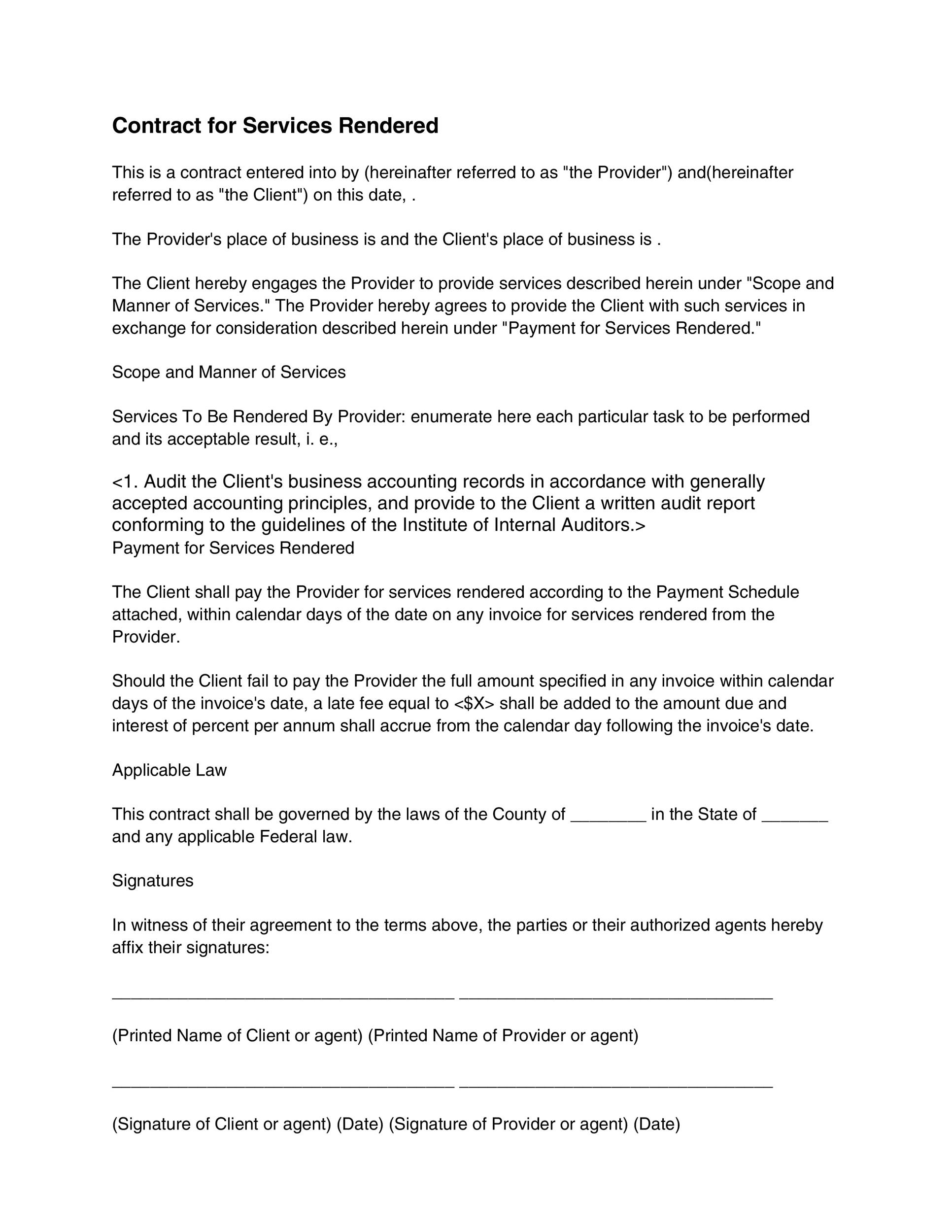 40 Great Contract Templates Employment Construction Photography Etc 