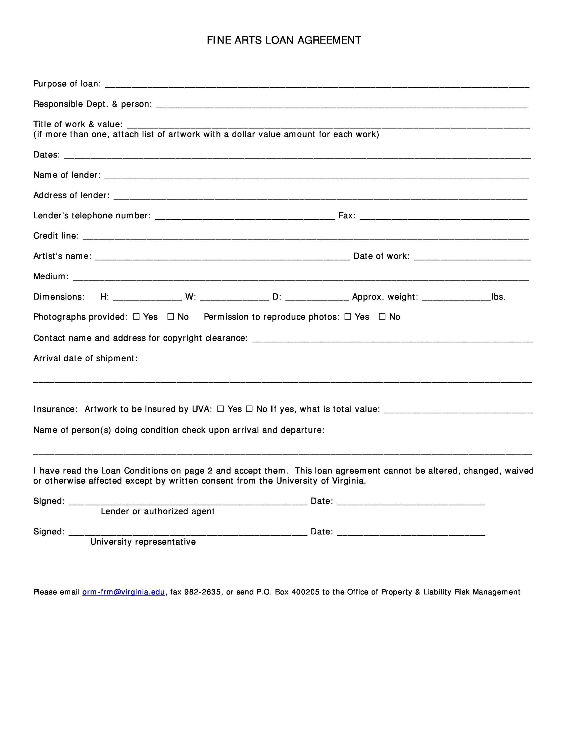 Loan Template Form