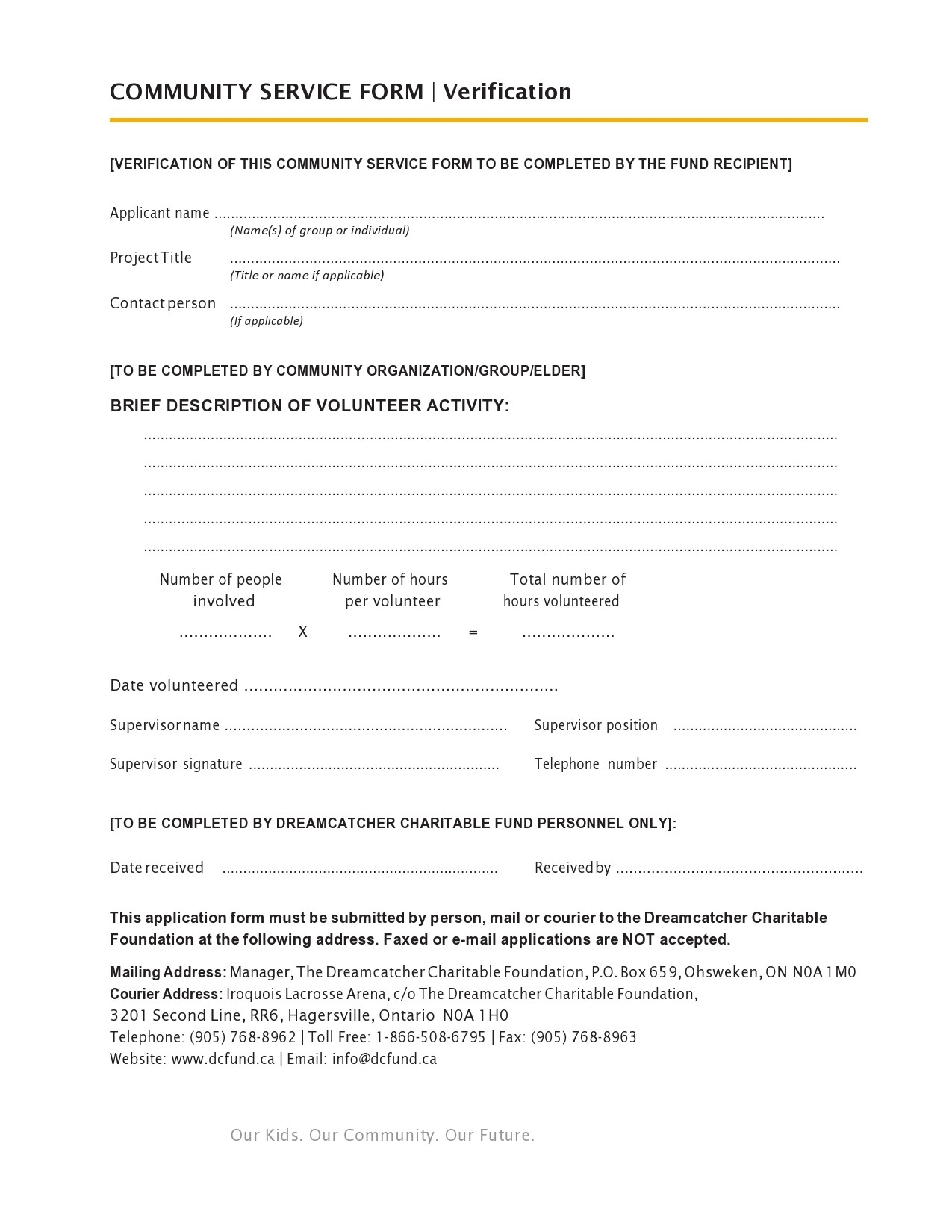 44 Printable Community Service Forms MS Word TemplateLab