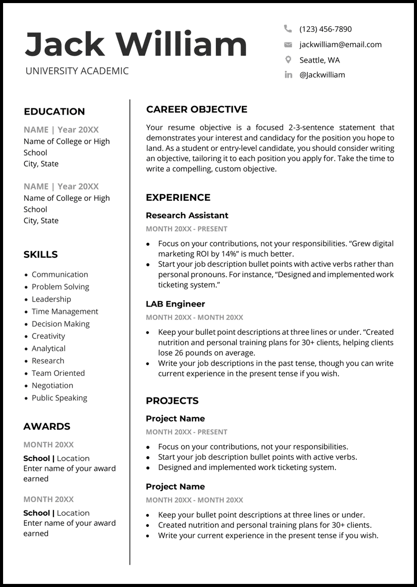 45 Word Resume Templates Free Designed For 2025