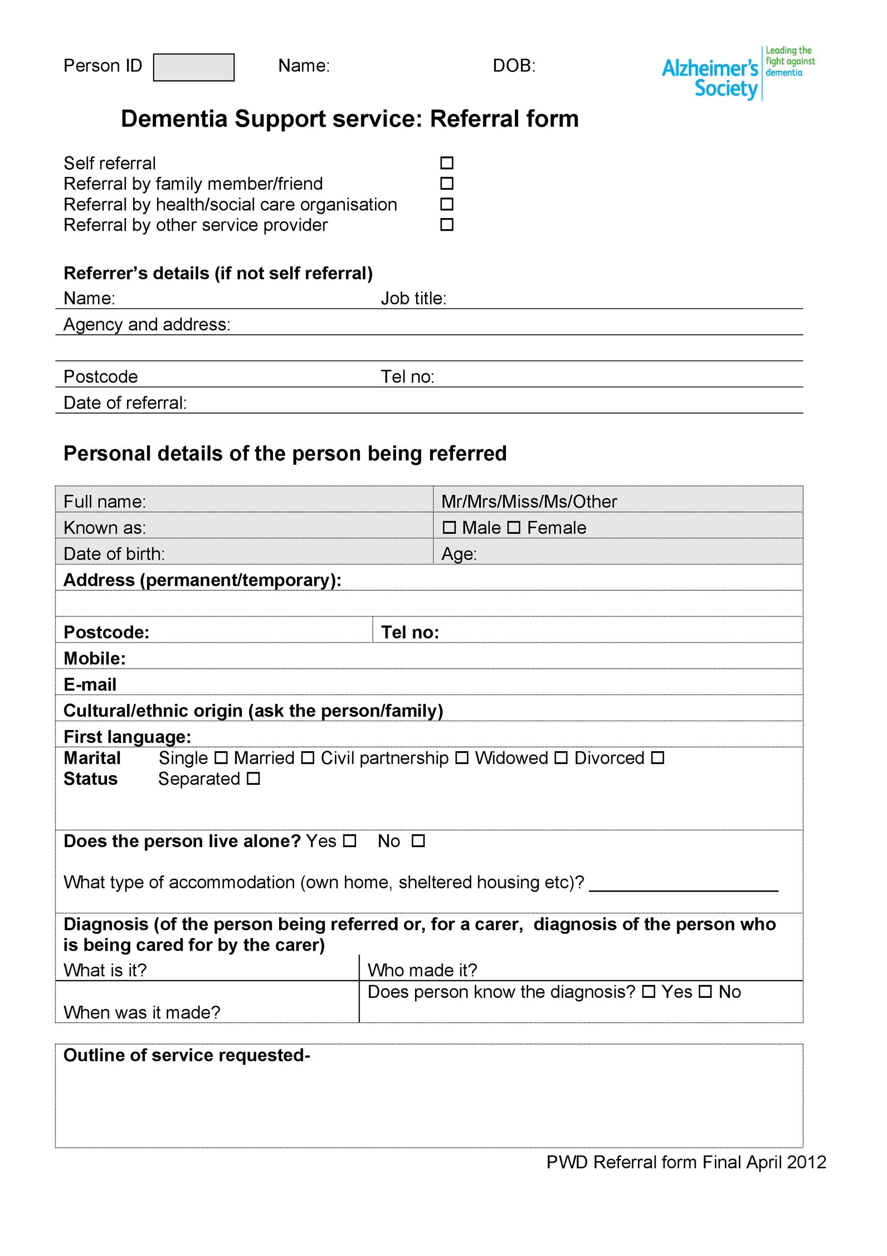 49 Referral Form Templates Medical General TemplateLab