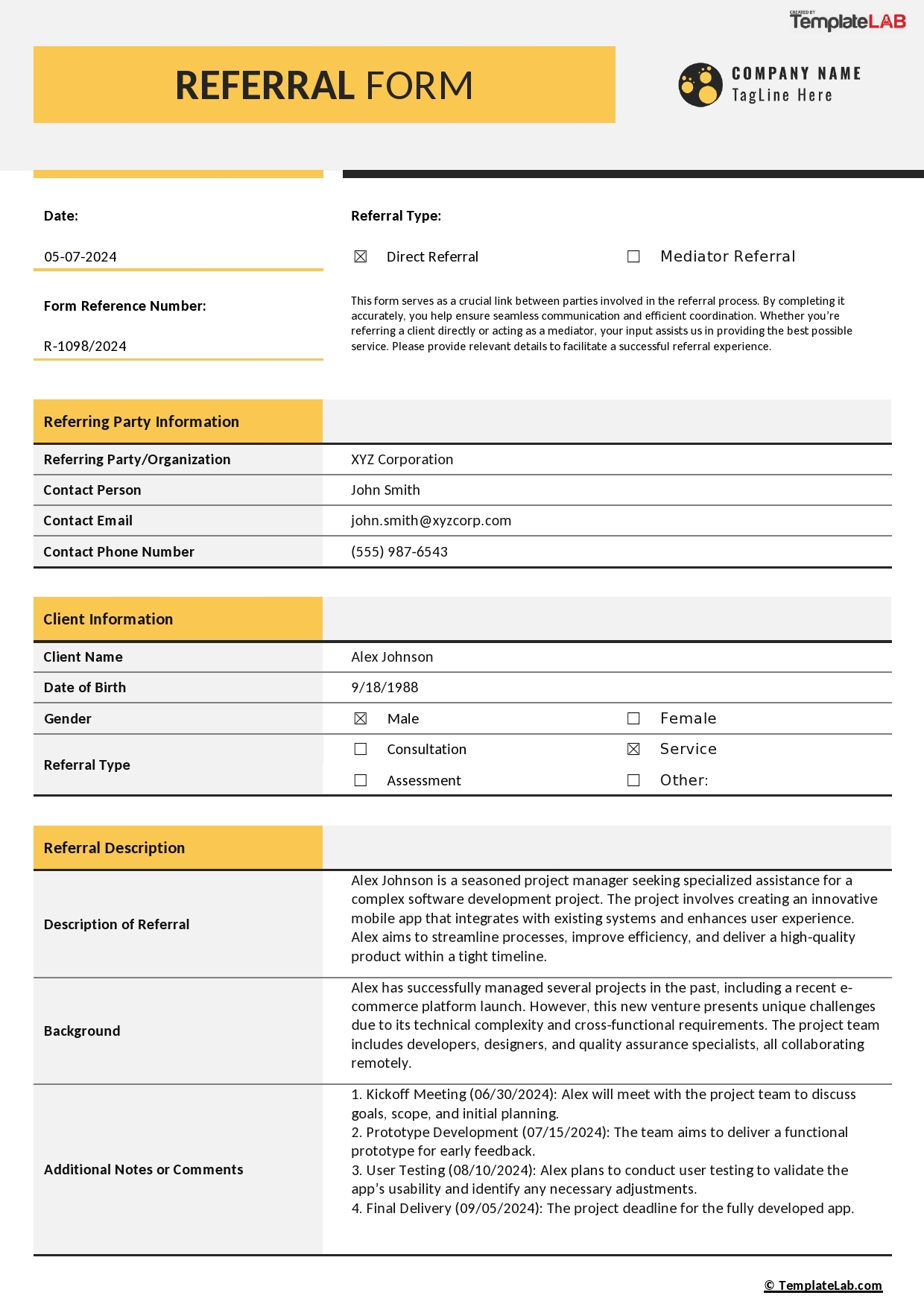 Referral Form Template