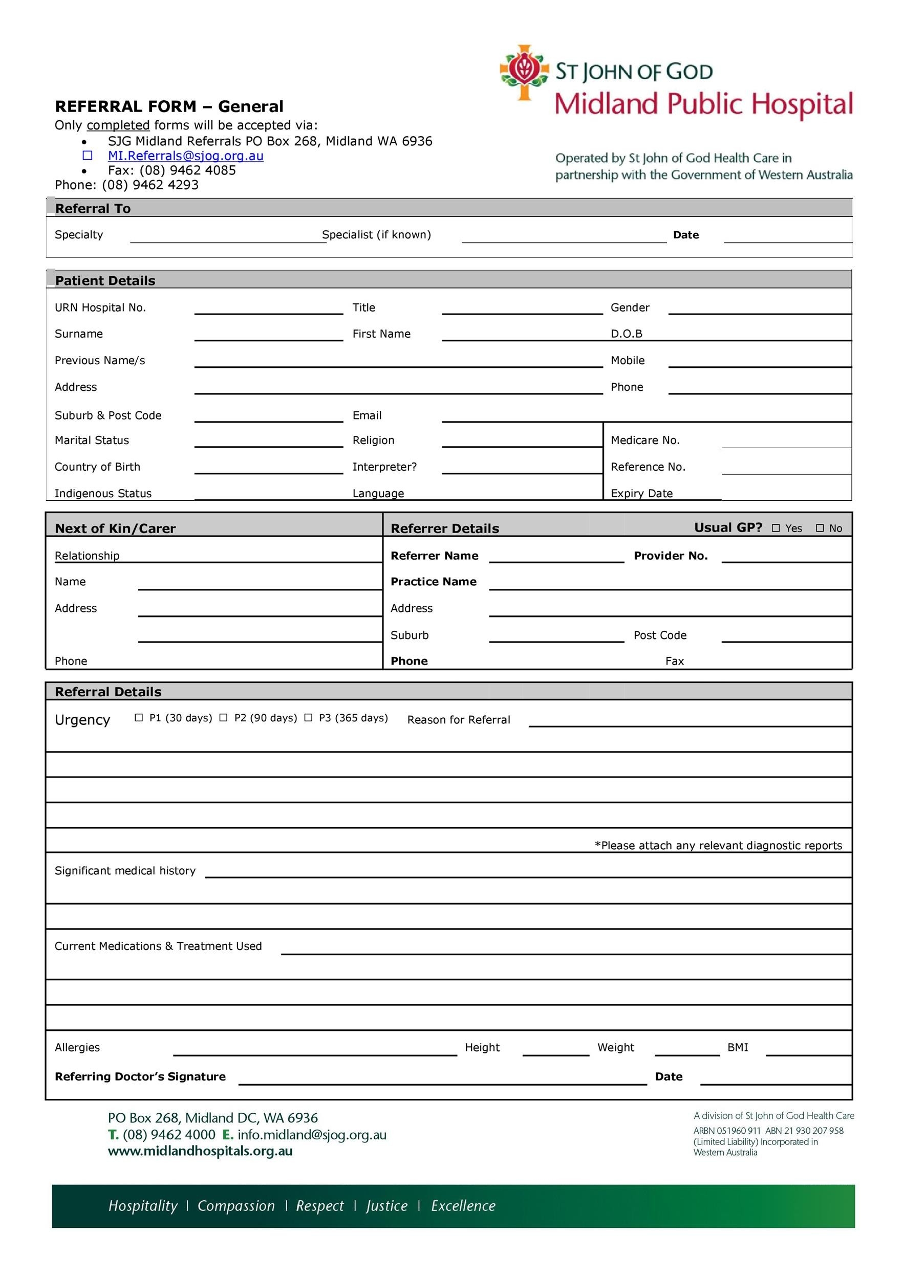 49 Referral Form Templates Medical General TemplateLab