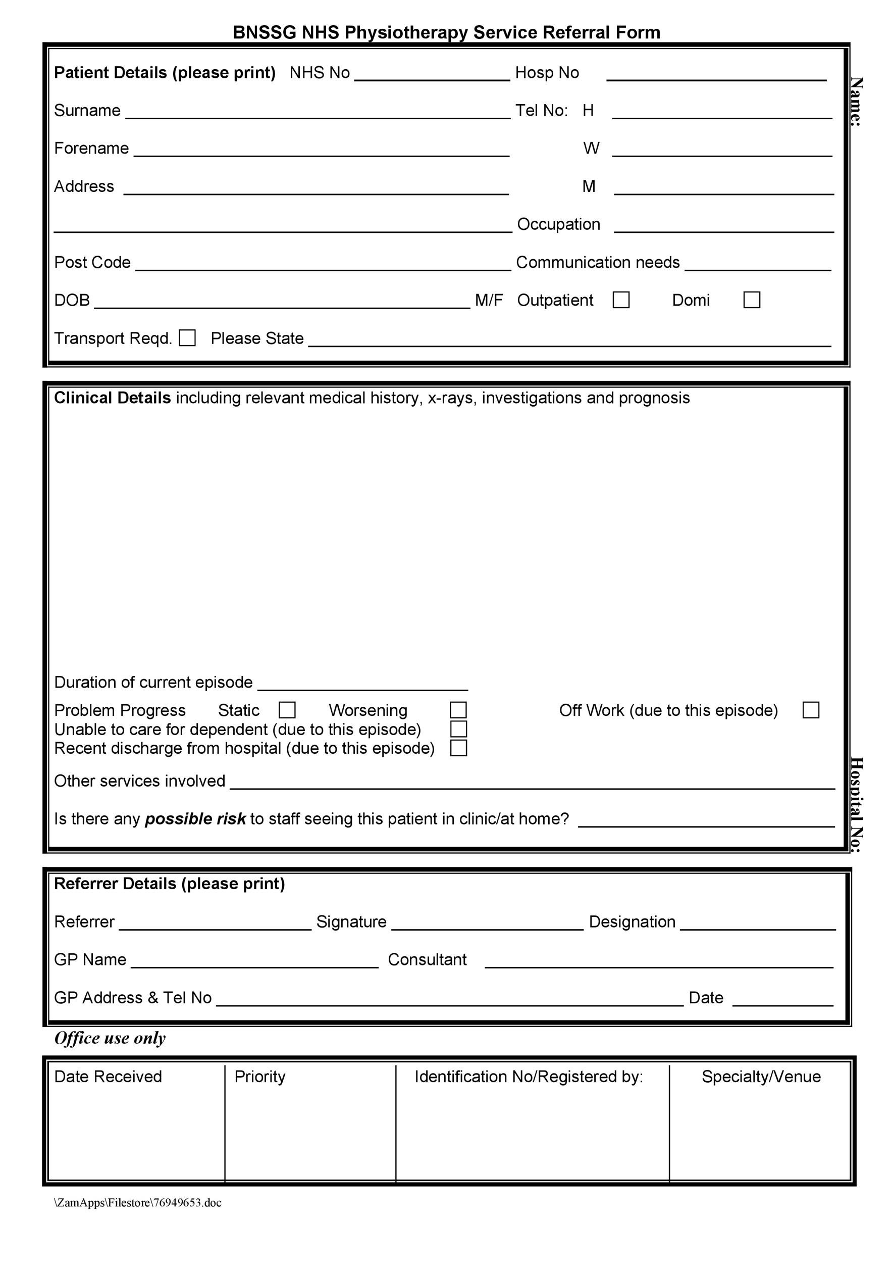 49 Referral Form Templates Medical General TemplateLab