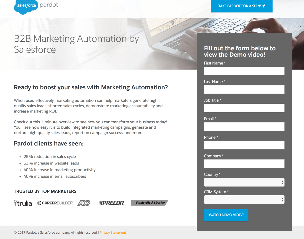 Landing Page Form Template