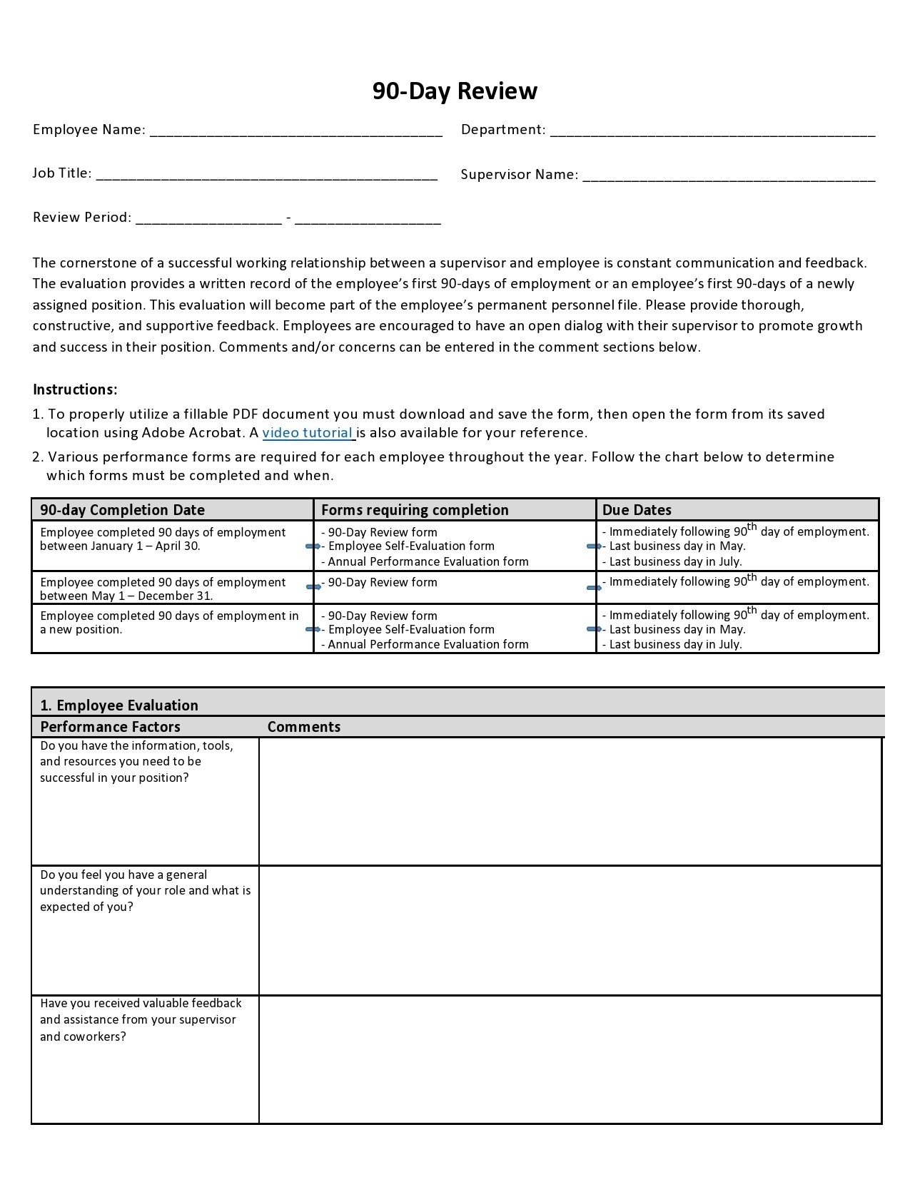 Review Form Template