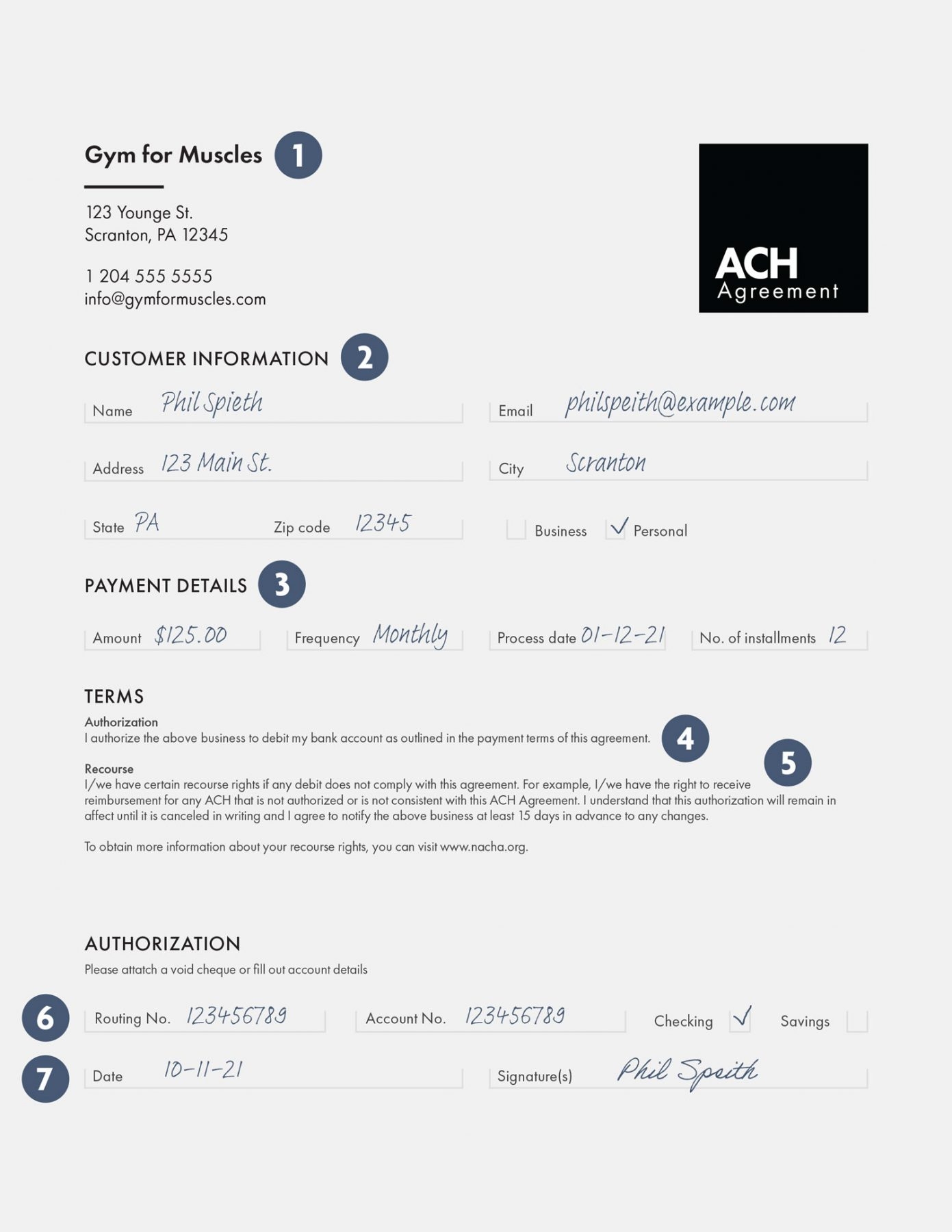 Free Ach Form Template
