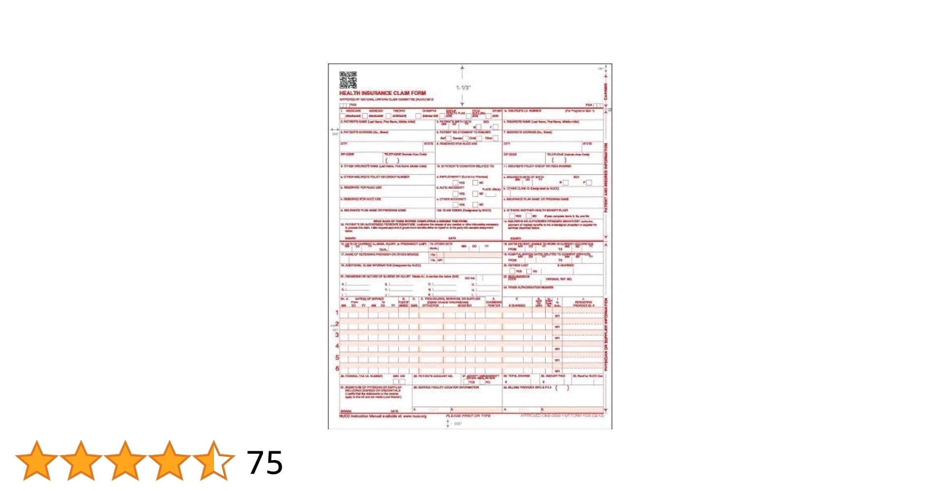 Amazon Pack Of 500 CMS 1500 Forms HCFA 1500 Forms Health Insurance Claim Form Medicare Claims For Taxes CMS 1500 Claim Forms 02 12 Office Products
