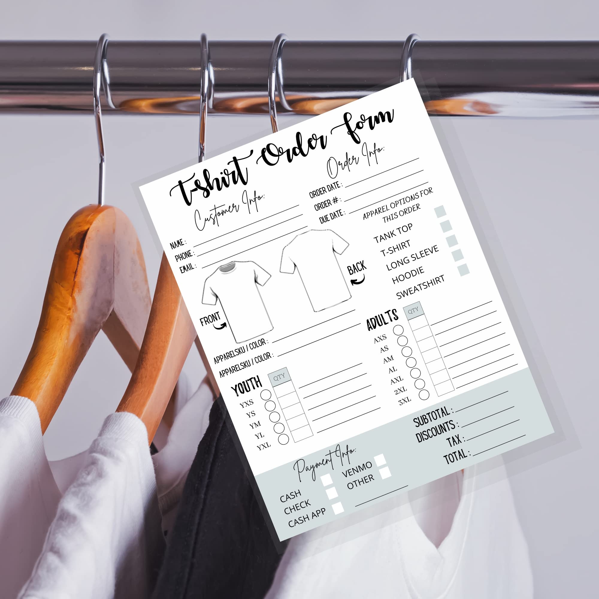Amazon T Shirt Custom Order Form Hoodie Template Business Invoice 75 Pk 8 5x11 Inches Log Book Printable For Small Businesses New Orders Vinyl Decal Sublimation Office Products