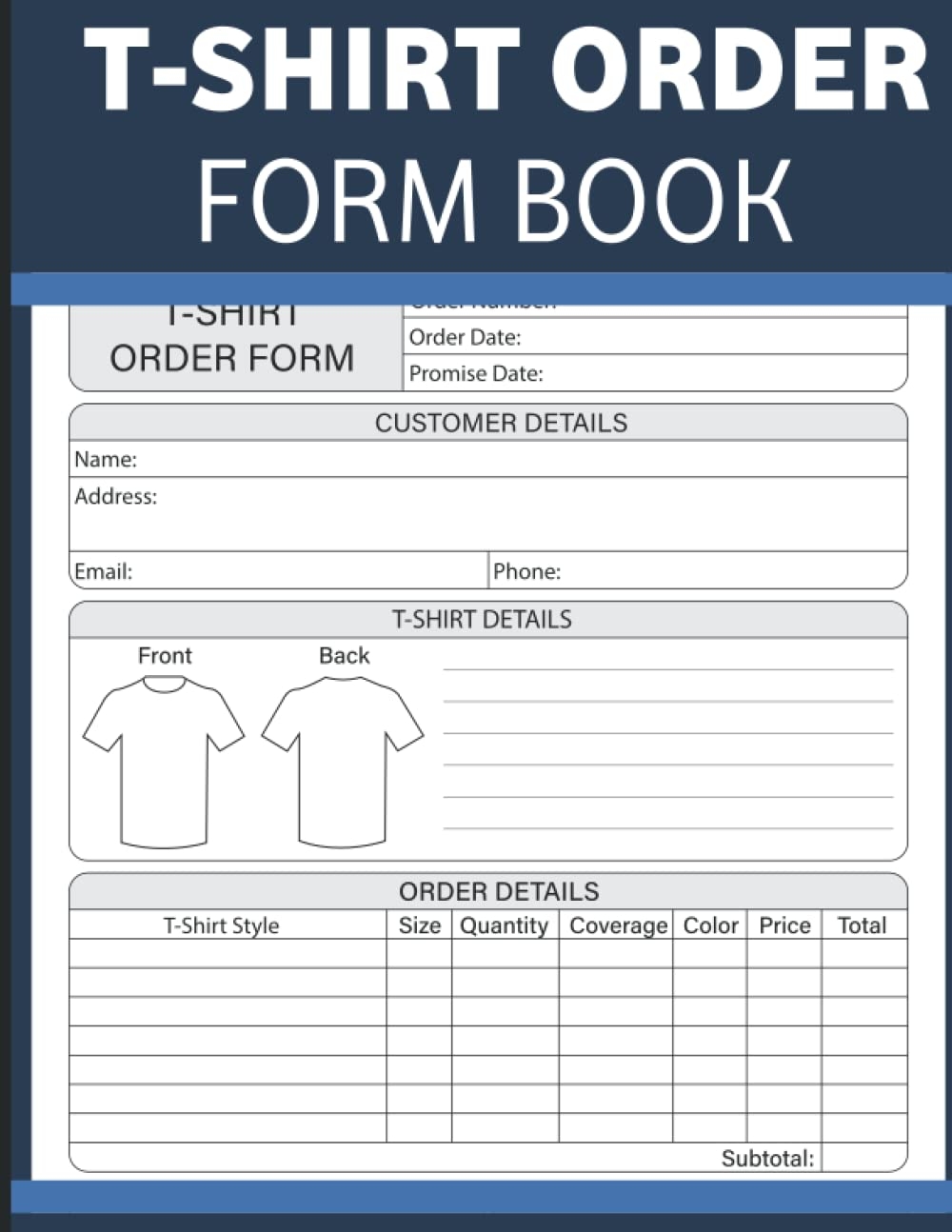 Amazon T shirt Order Form Book Custom Log For T shirt Business Small Business Order Tracking Organizer Form For Direct Selling Retail Store Or Online Guide Organizer Log Book For Tshirt