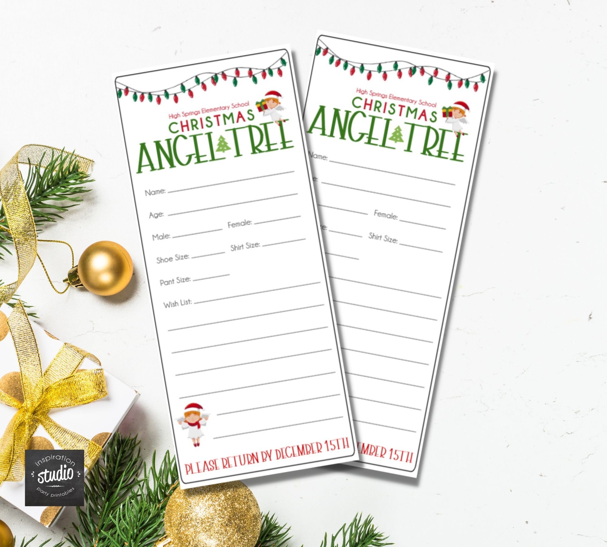 Angel Tree Information Sheet Etsy