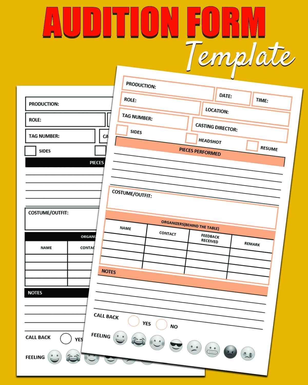 Audition Log Template