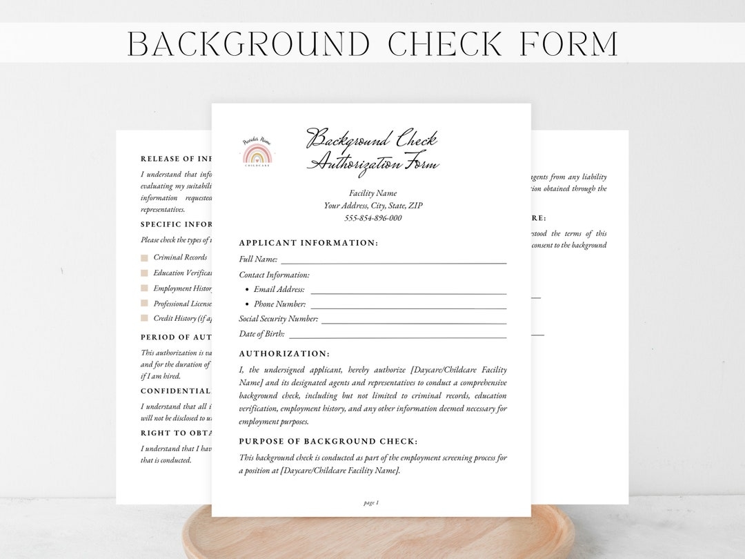 Background Consent Form Template