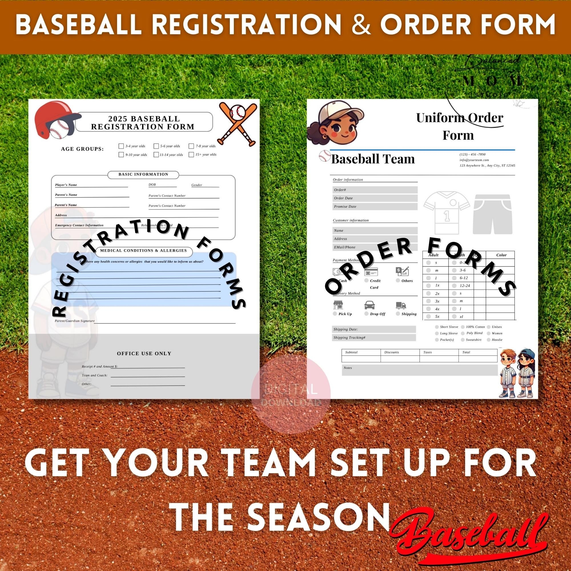 Baseball Registration Forms Template Etsy