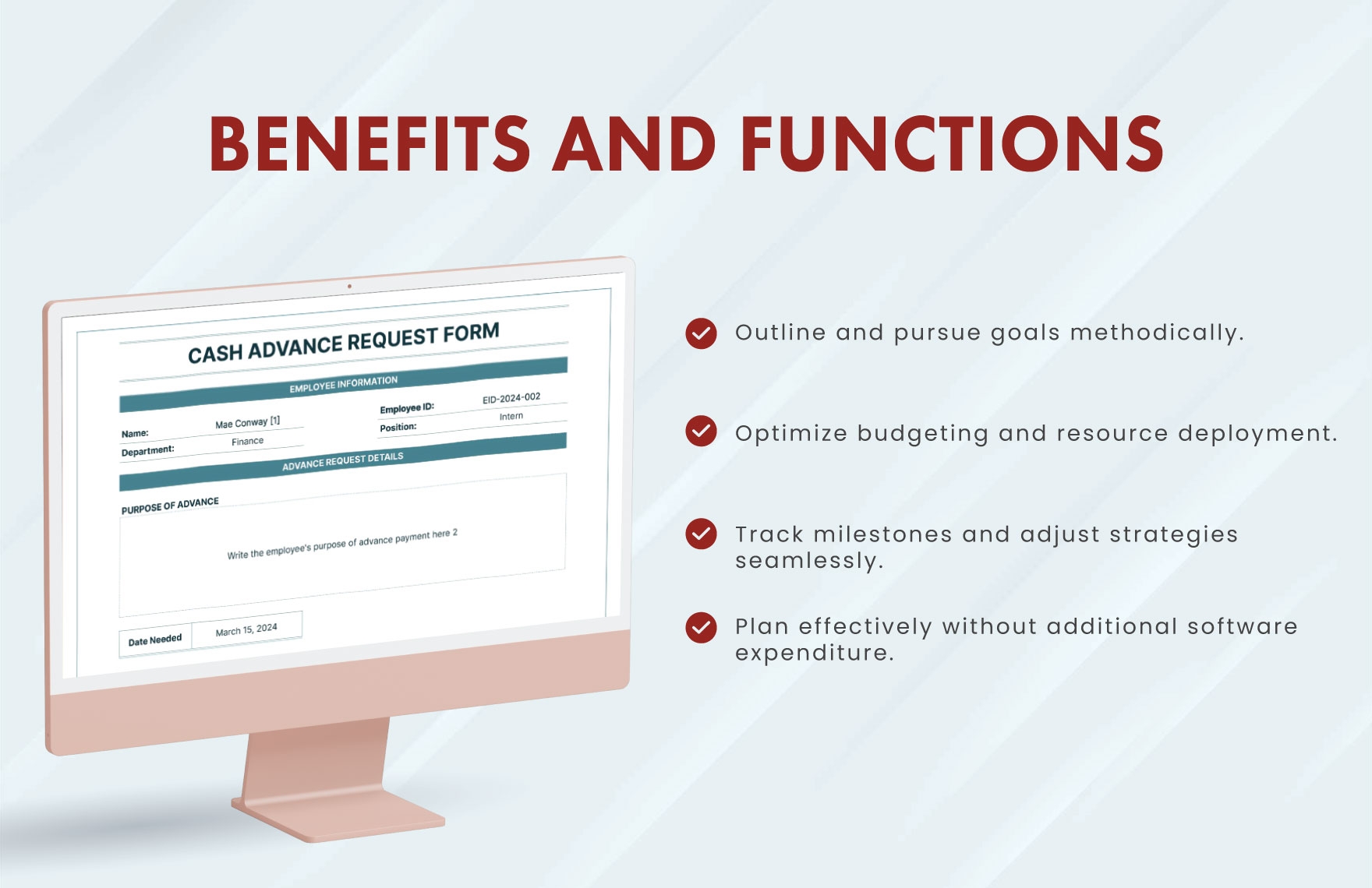 Cash Advance Form Template