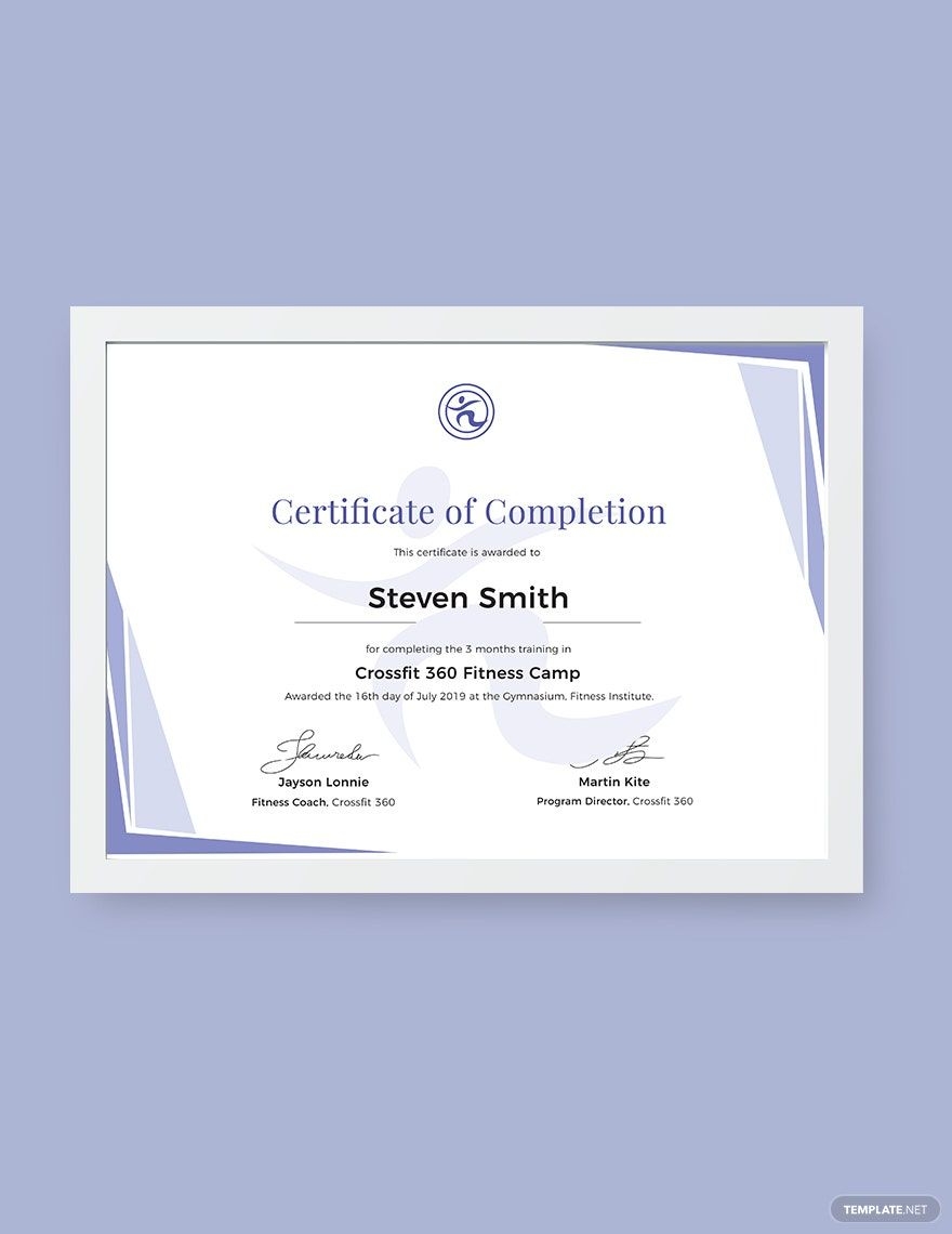 Completion Of Training Certificate Template In Pages PSD Illustrator Outlook Word Publisher Google Docs Download Template