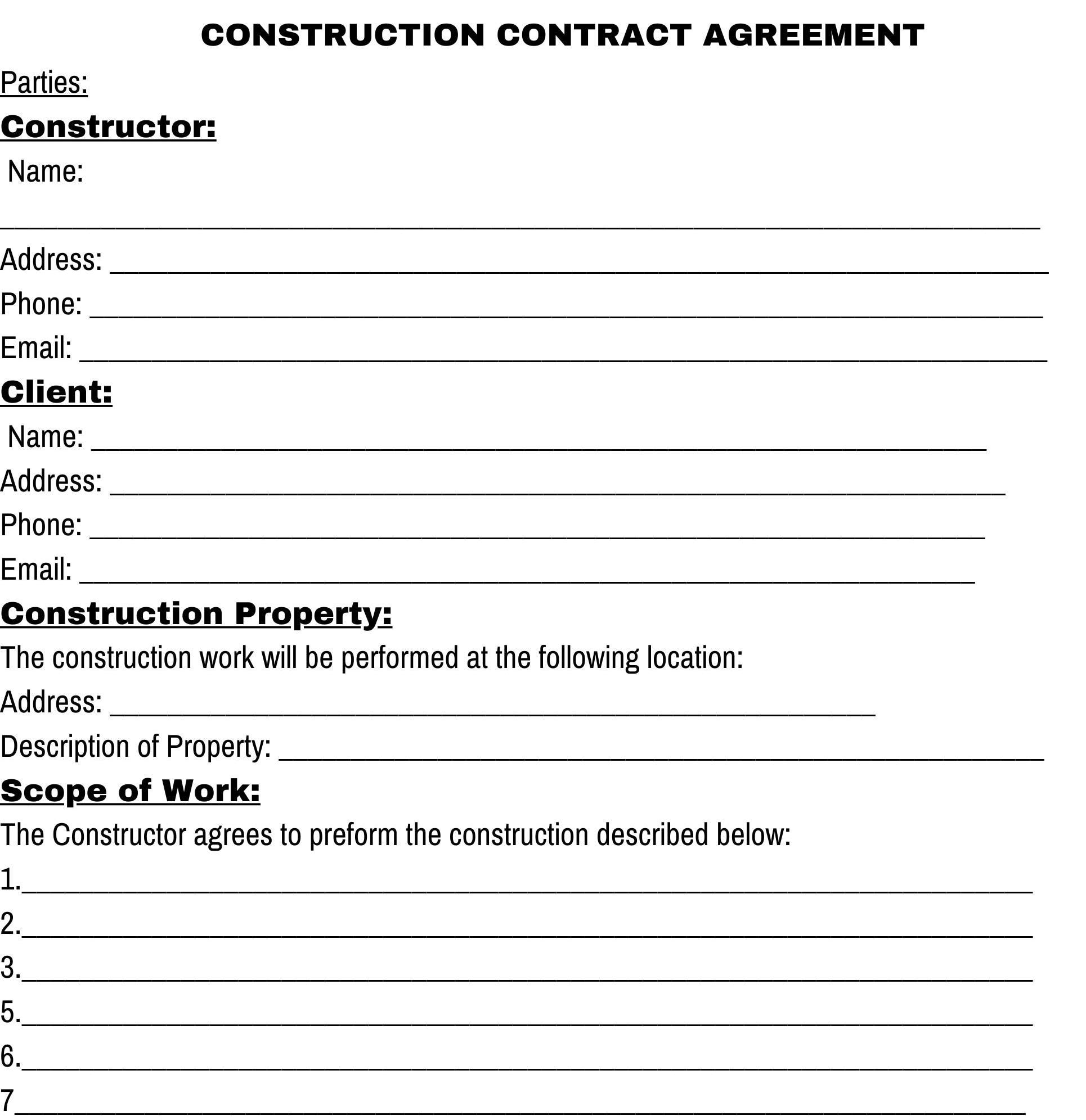 Contract Agreement Templates Etsy