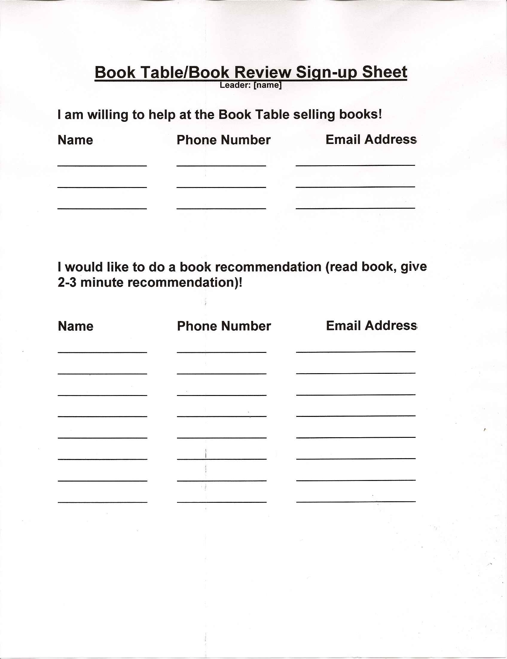 Retreat Registration Form Template