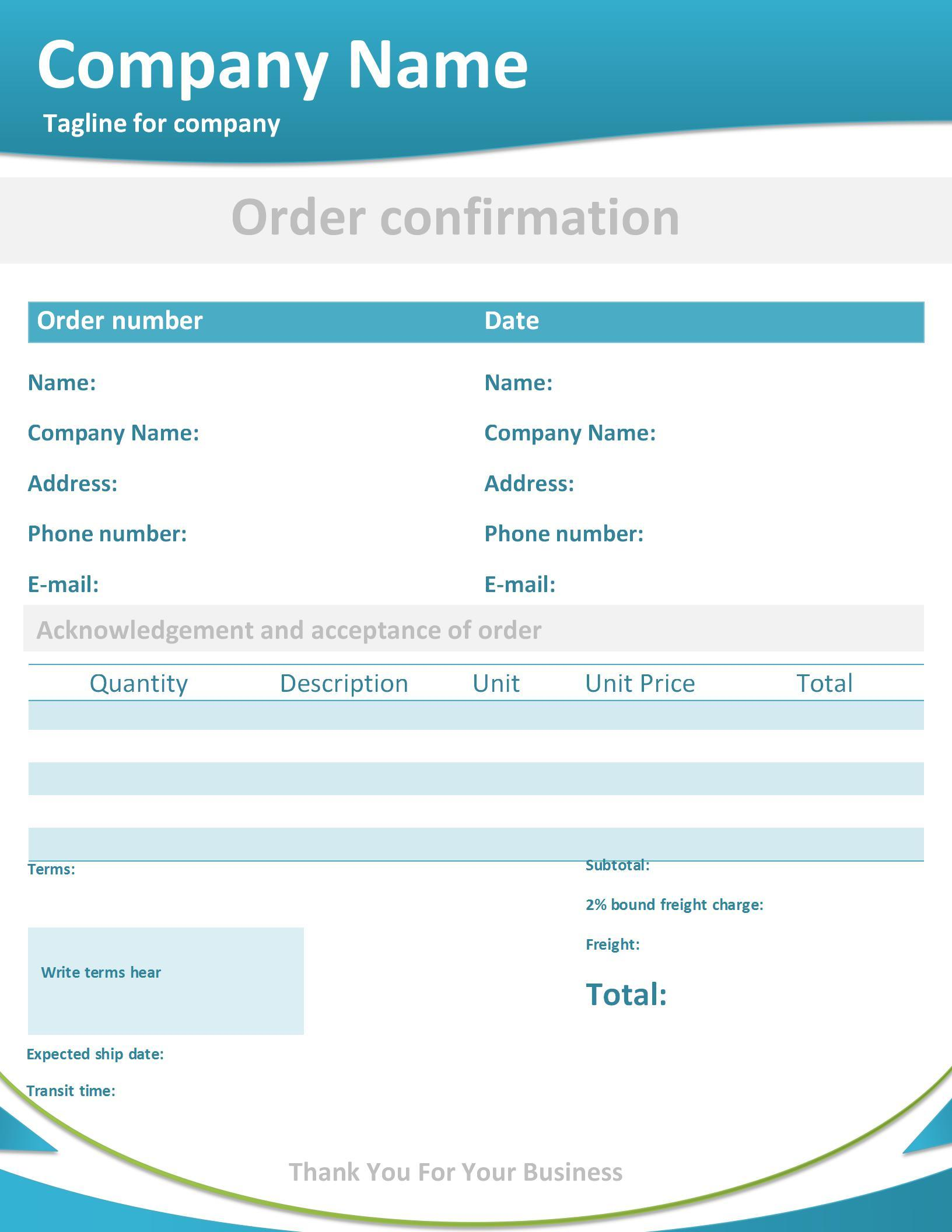 Easy To Edit Downloadable Free Order Form Template Word 2022 WPS Office Academy