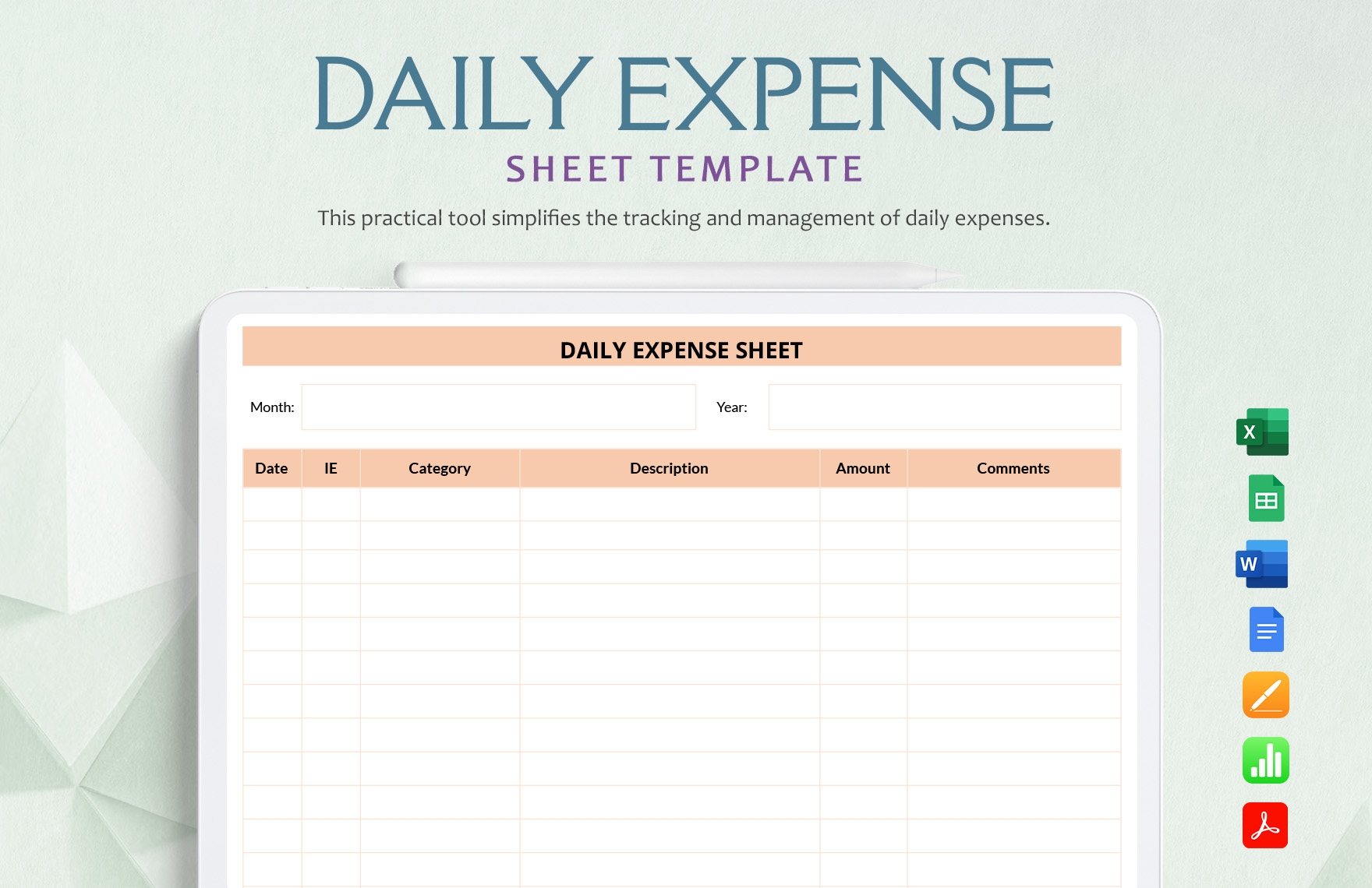 Editable Expense Sheet Templates In Word To Download
