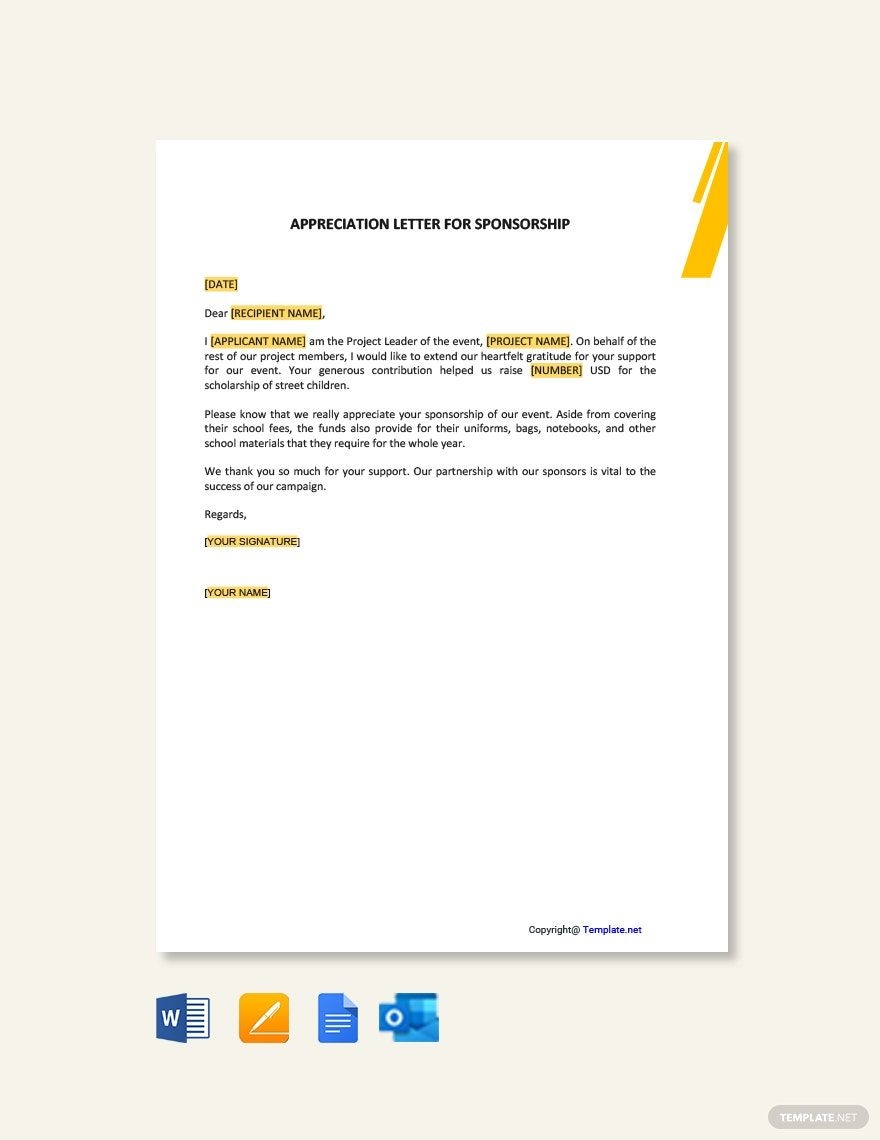 Editable Sponsorship Letter Templates In Word To Download