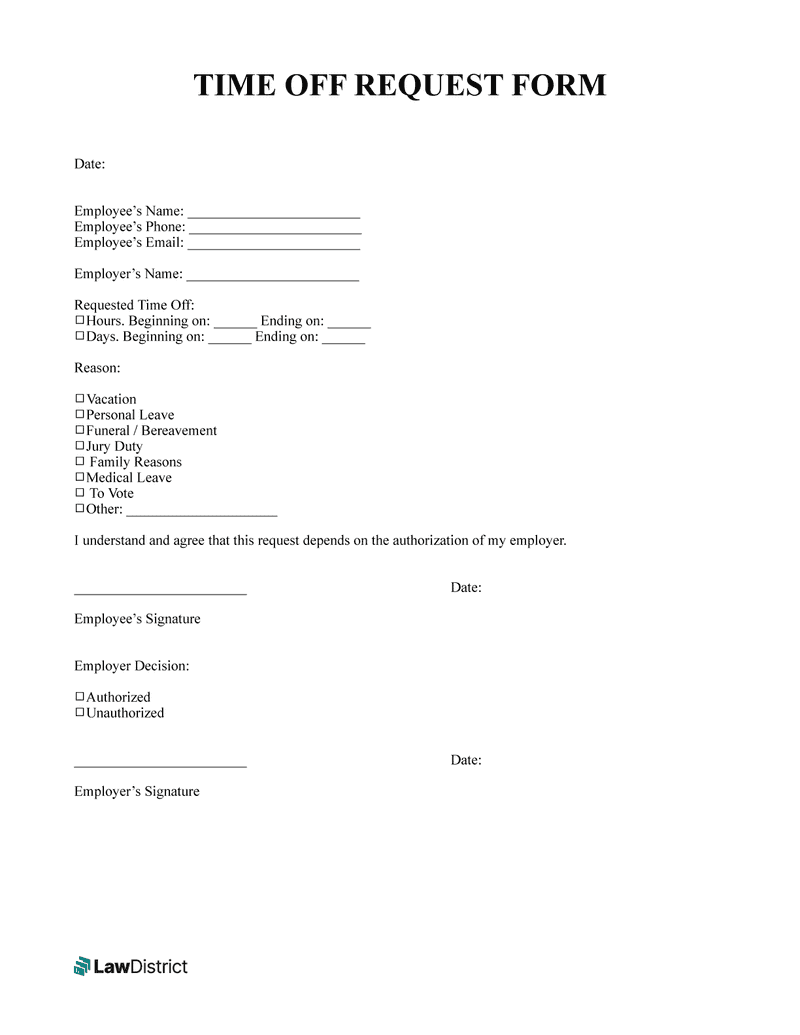 Pto Request Form Template Free