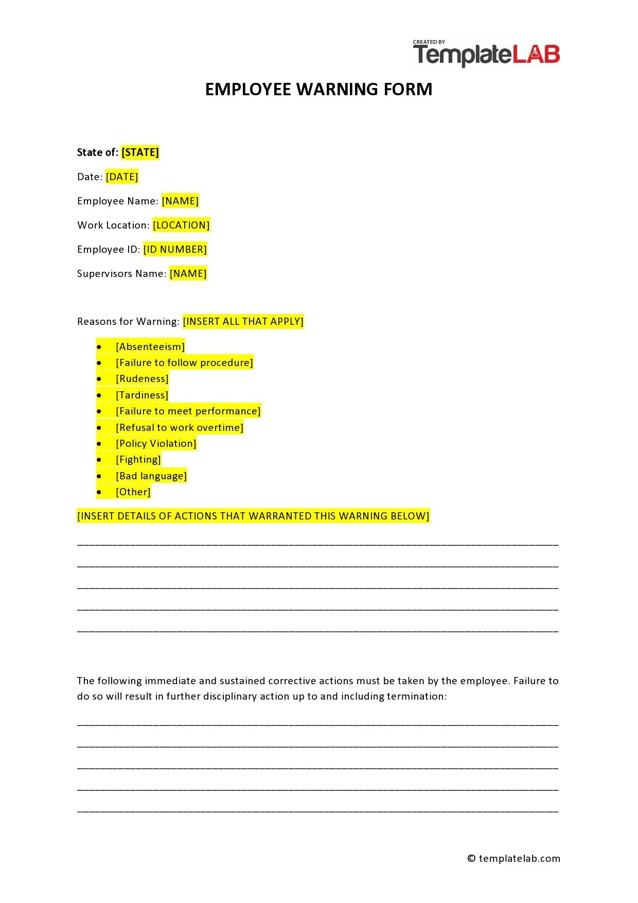 Employee Warning Notice Download 56 Free Templates Forms