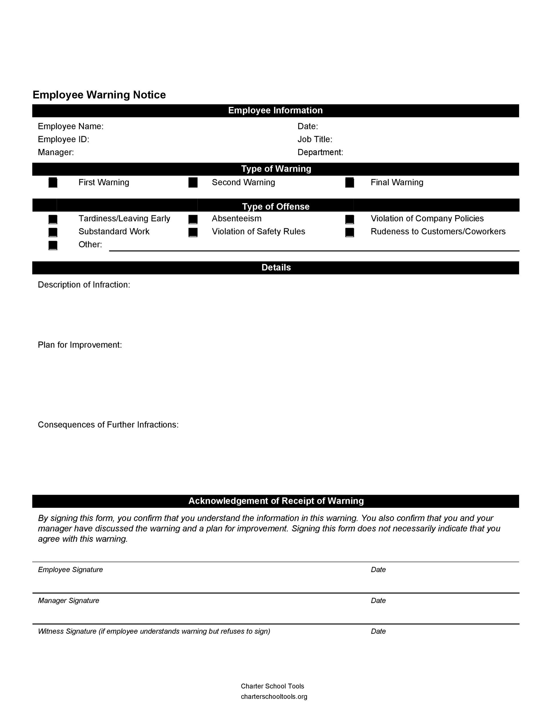 First B Notice Form Template Word