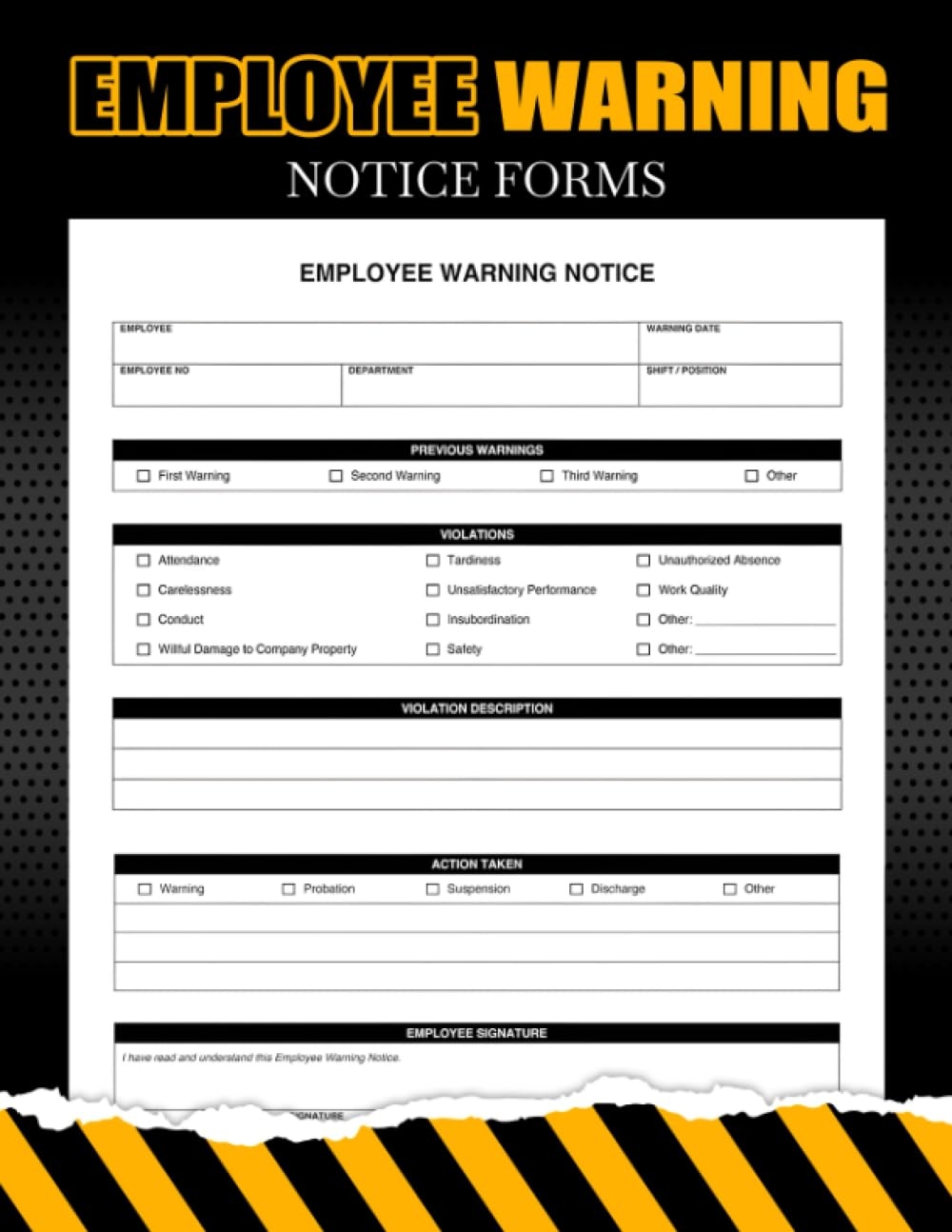 Employee Warning Notice Form Employee Disciplinary Action Forms Book Warning Notice And Write Up Forms Employee Performance Corrective And Warning Notice Sheets Inidam Lara Amazon Books