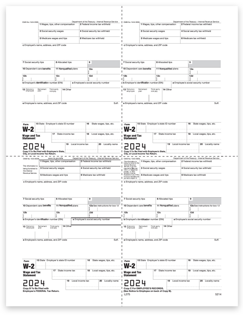Employer W2 Tax Forms Copies 1 D 4up V1 DiscountTaxForms