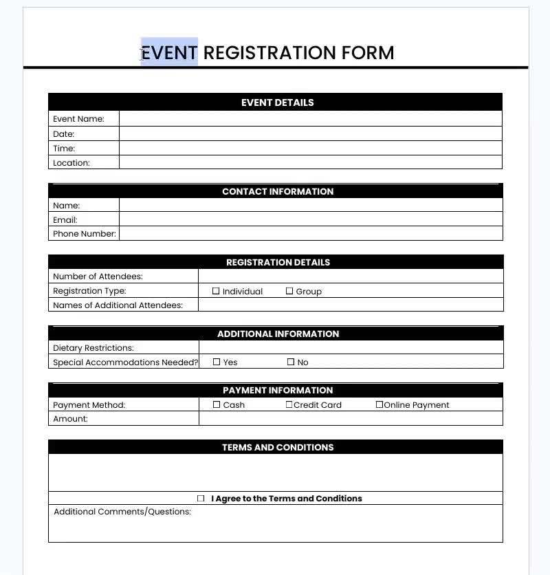 Event Registration Form Template Customizable Registration Form Attendee Details Capture Workshop Registration Form Conference Registration Etsy
