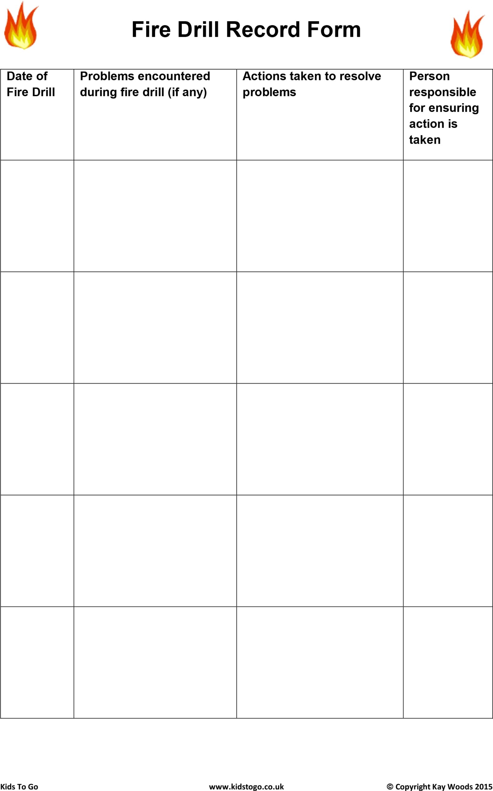 Fire Drill Form Template