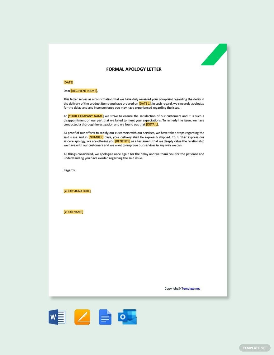 Apology Form Template