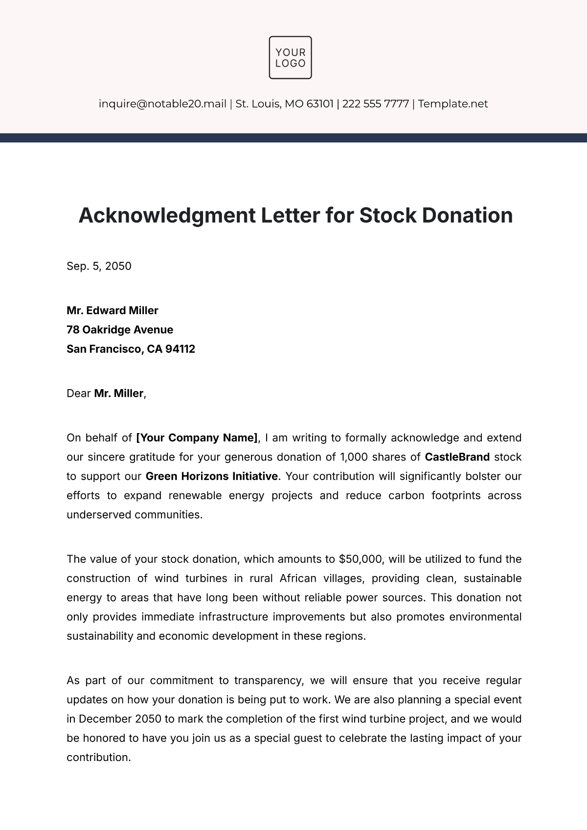 Acknowledge Form Template