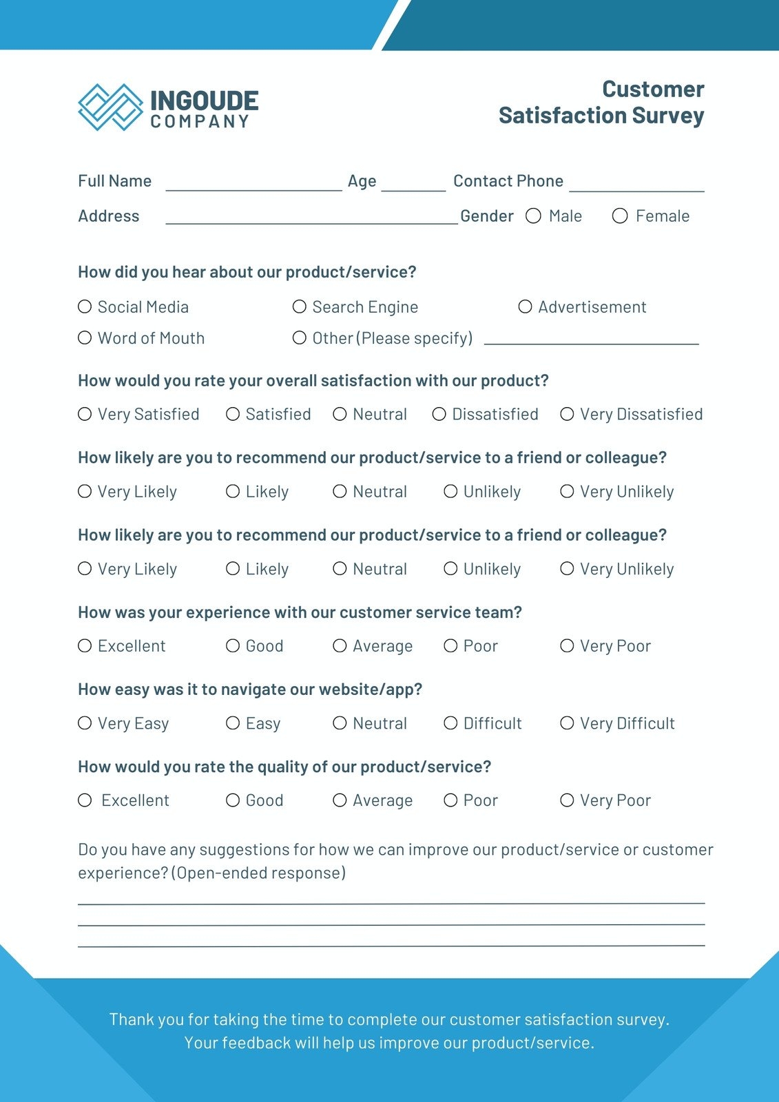 Free And Customizable Questionnaire Templates Canva