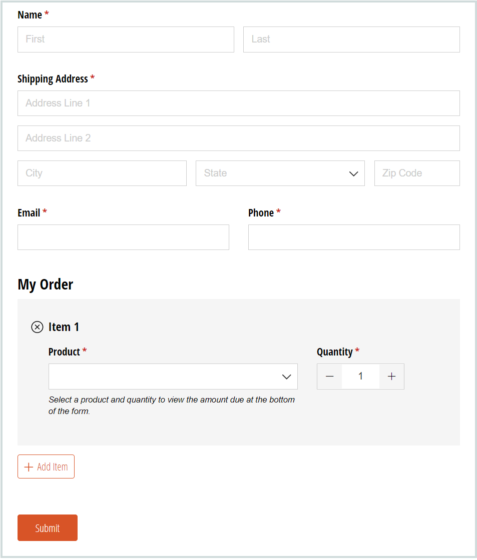Free Basic Sales Form Template Cognito Forms