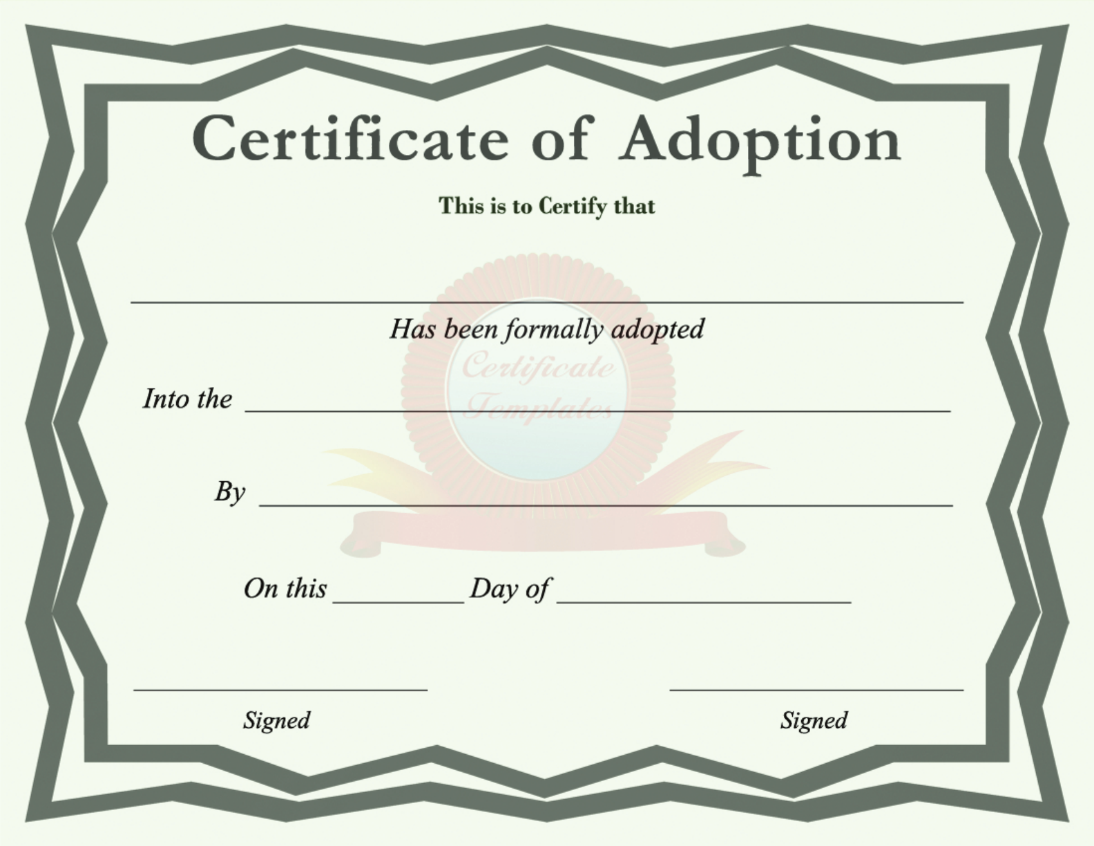 Free Certificate Of Adoption PDF 5105KB 1 Page s 