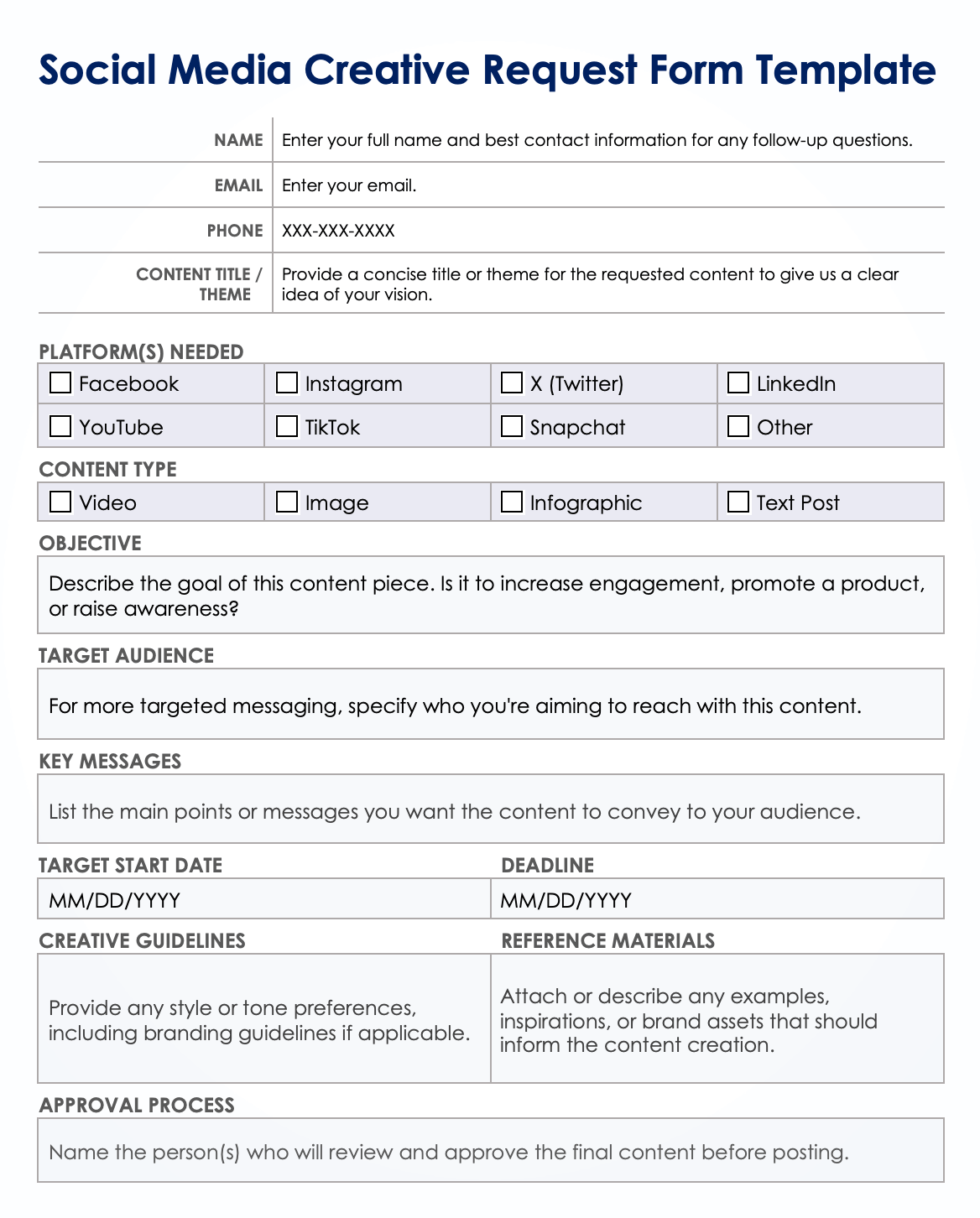 Free Creative Request Forms Templates Easy To Customize