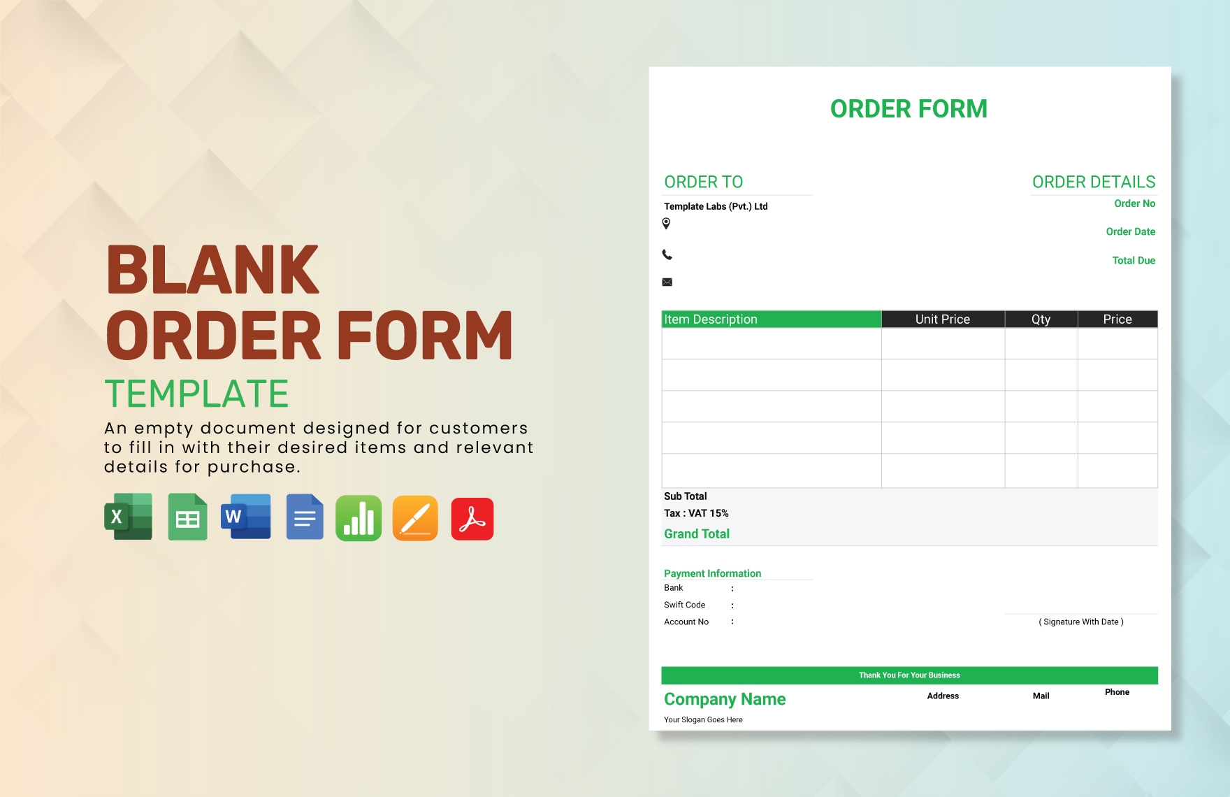 Word Doc Form Template