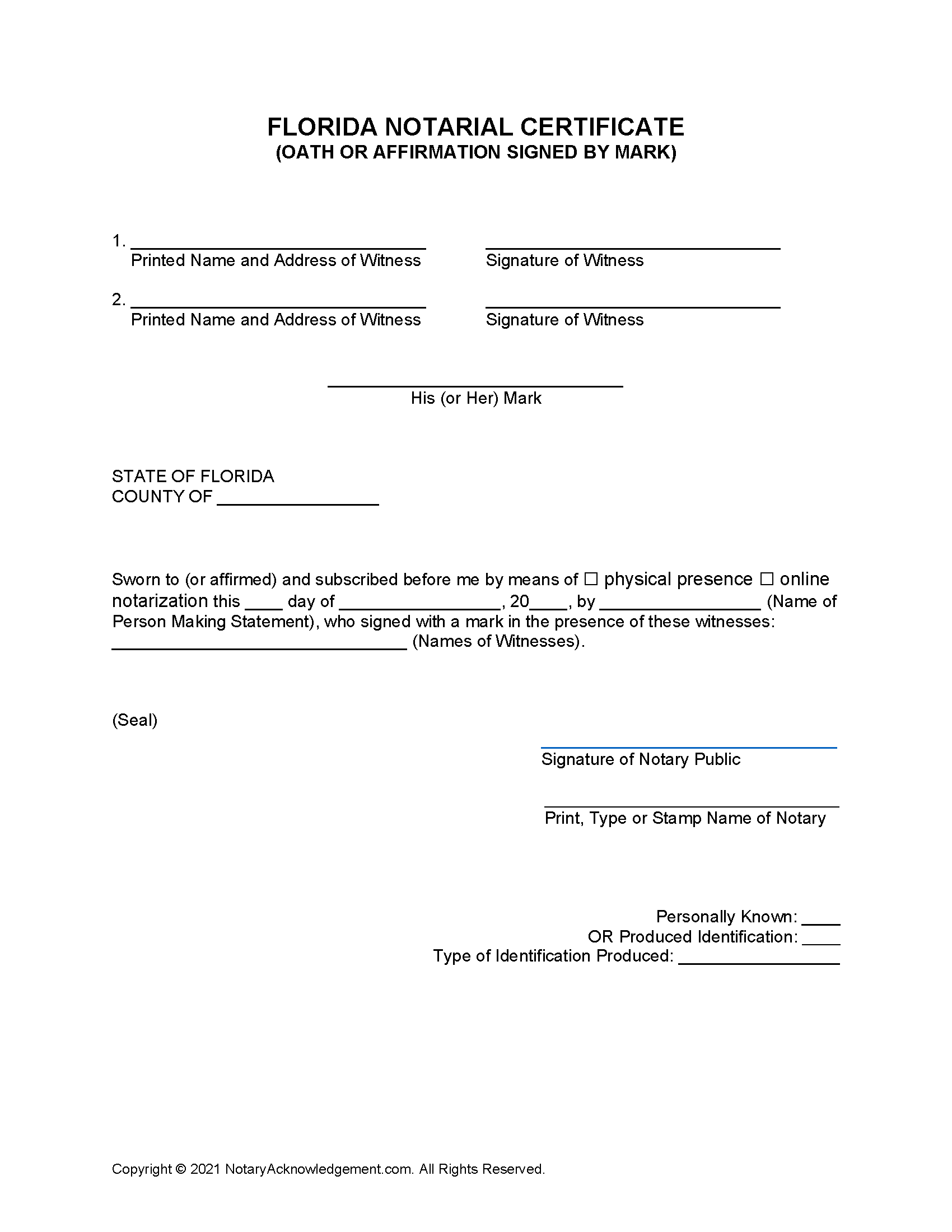 Notarized Form Template